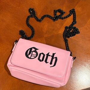 Blackcraft Goth Pink Shoulder Bag purse with chain